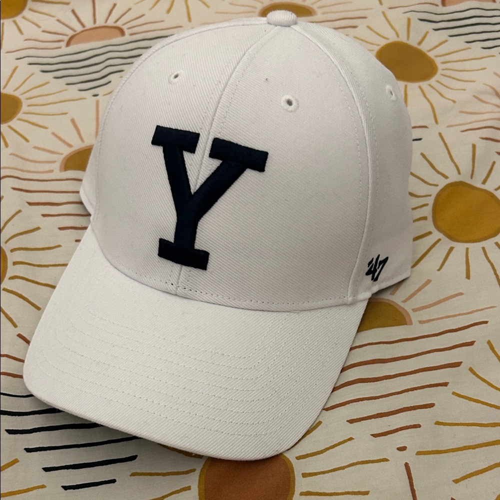 47 Brand White Cap with Navy Logo